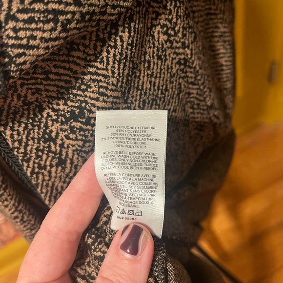 Express Size L Mocha & Black Faux Button-up Midi Dress - Picture 7 of 7